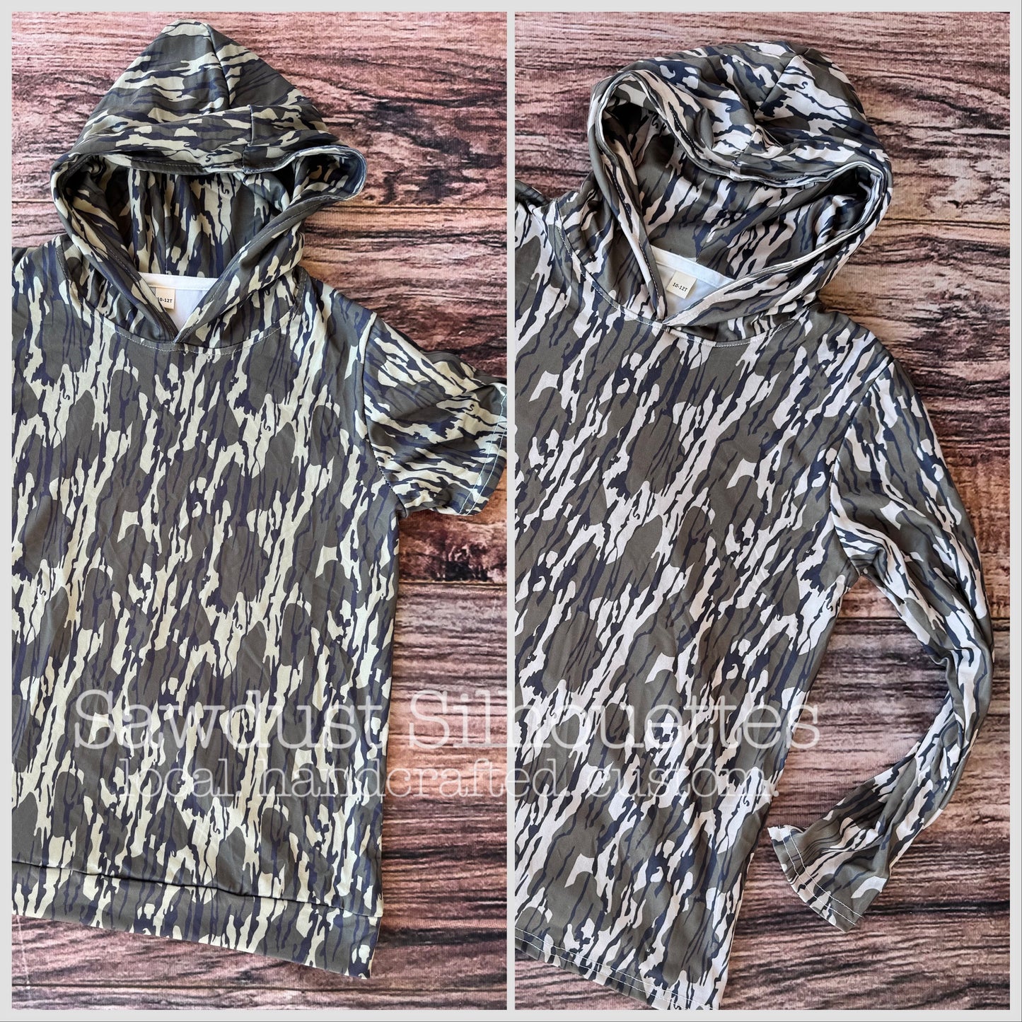 Youth Bottomland Camo Hooded Shirts- in stock
