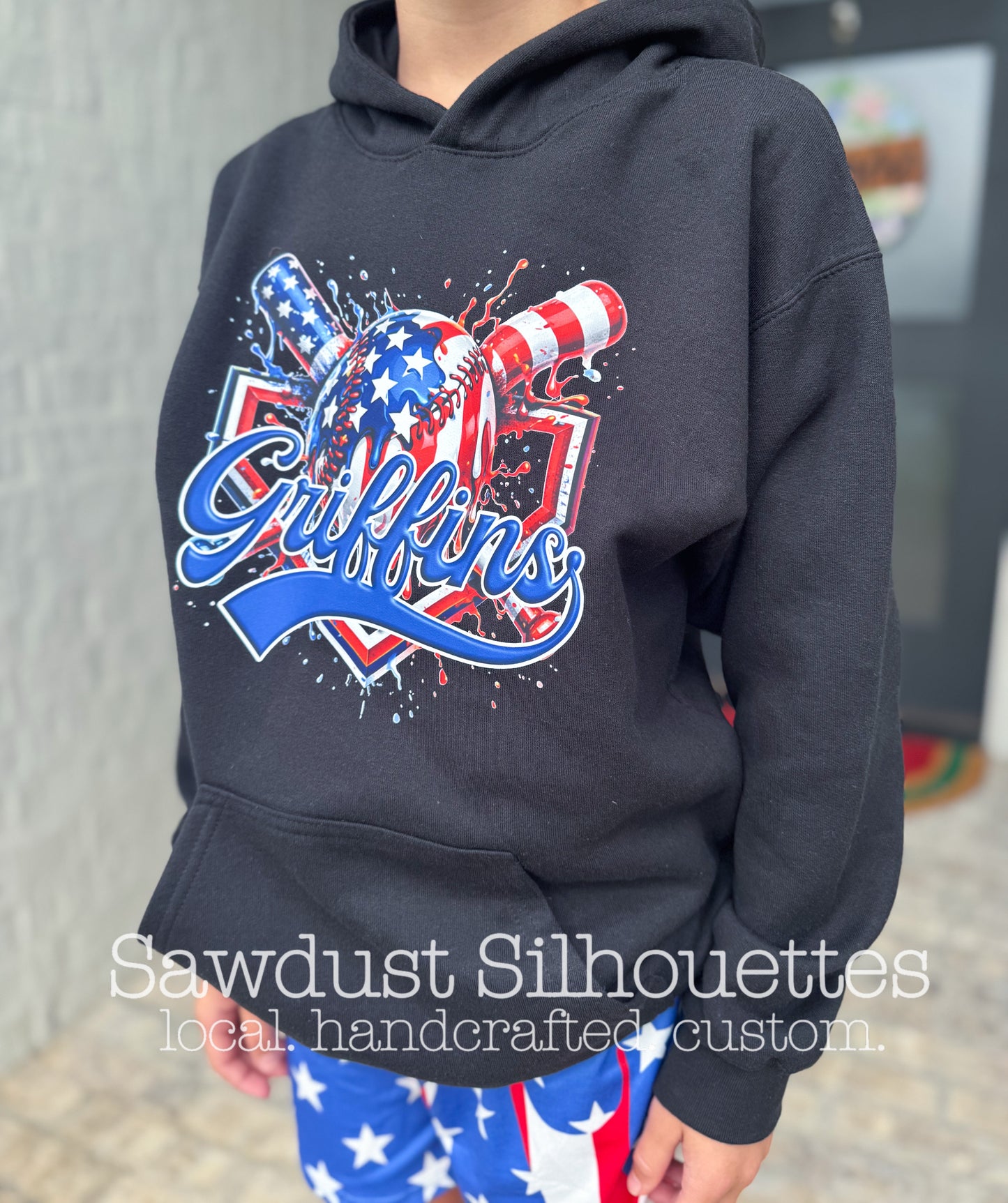 Griffins Patriotic Home Plate Hoodie or Performance Tee