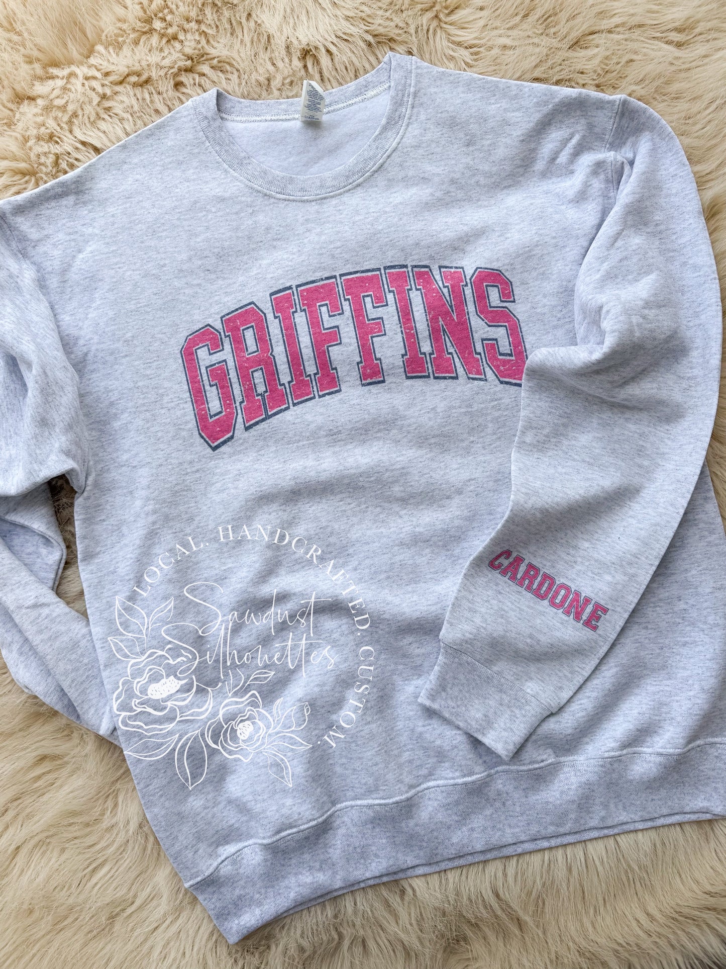 Varsity School Sweatshirt with Name on Sleeve