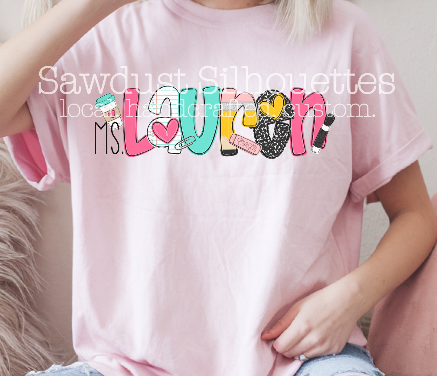 Custom Teacher Lettering Tee