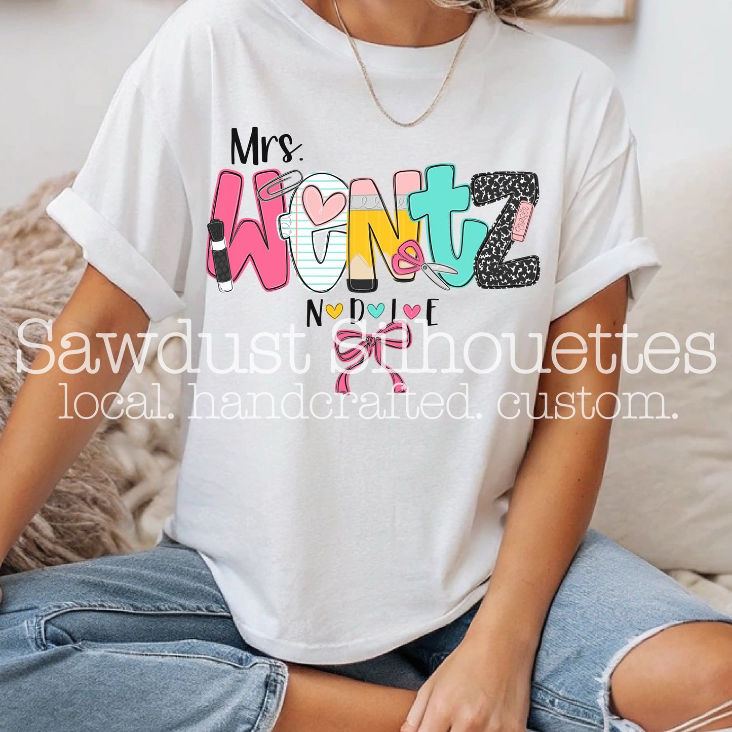 Custom Teacher Lettering Tee