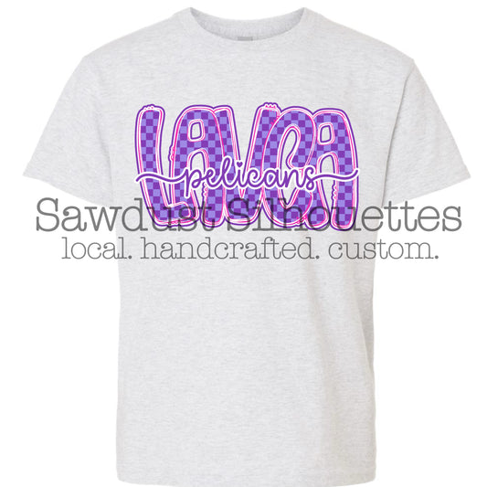 LAVCA- Purple Checkered Tee or Sweatshirt