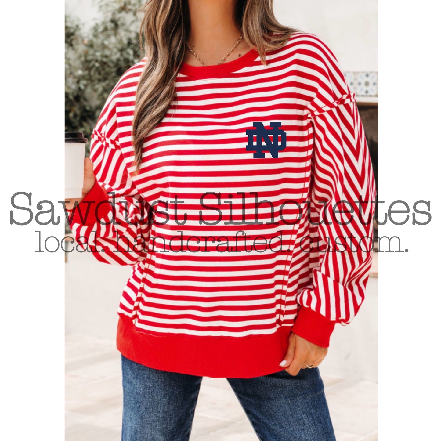 PREORDER Red Striped Long Sleeve Pullover- ORDER CLOSES 11/14 at 0900