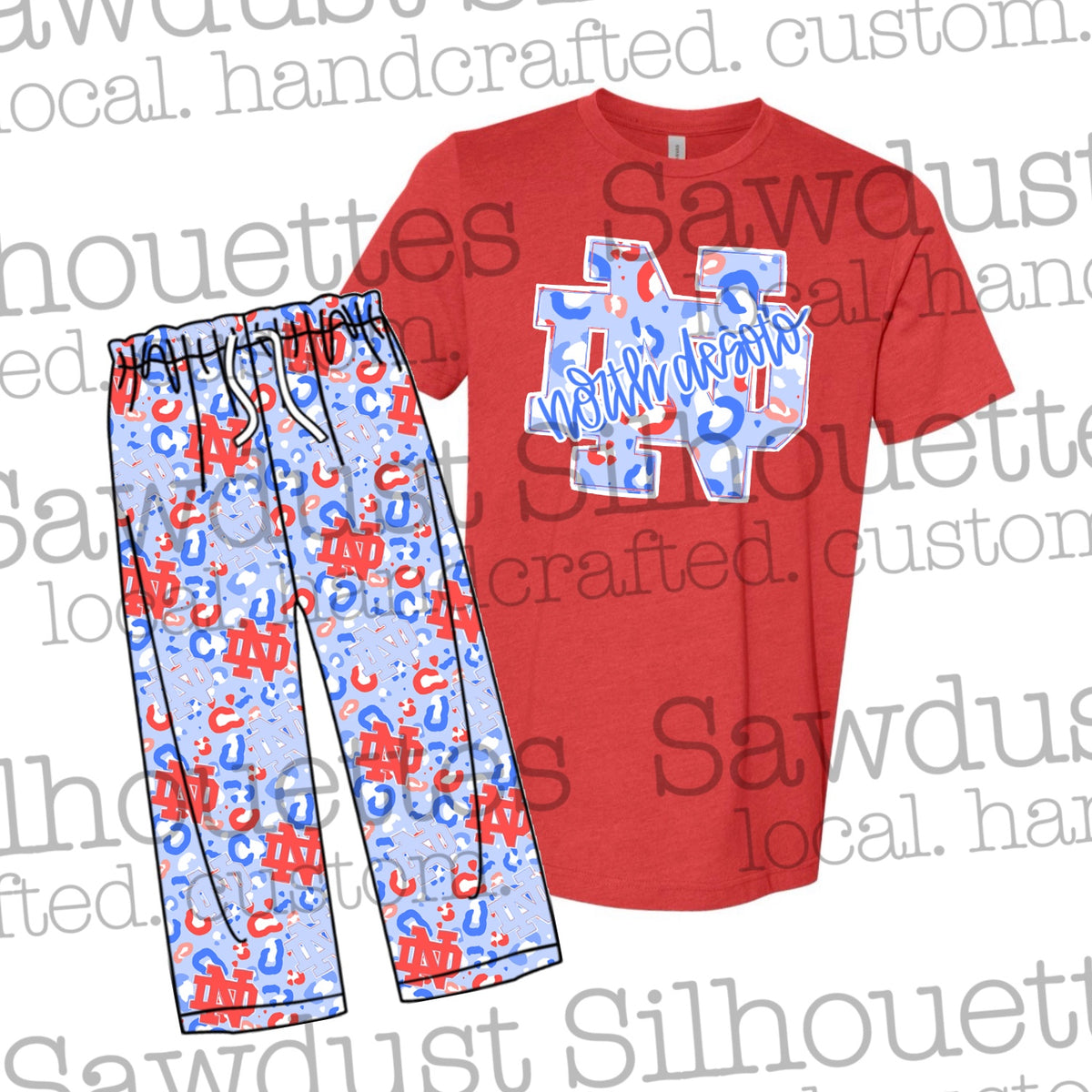 North Desoto Leopard Pajamas- Matching Shirt