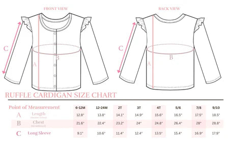 B2S Preorder- Little Girls School Ruffle Cardigan