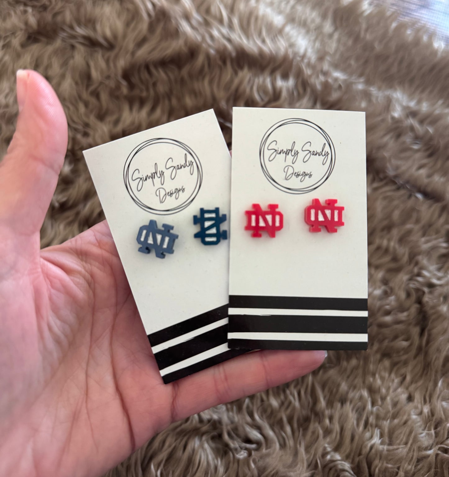 ND Stud Earrings- Red