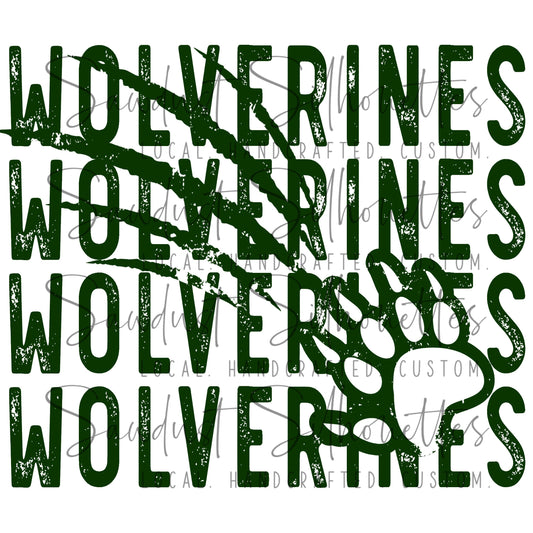 School Spirit Name and Mascot YOUTH WOLVERINES short sleeve