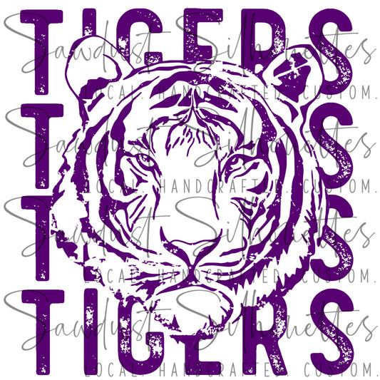 School Spirit Name and Mascot ADULT TIGERS short sleeve