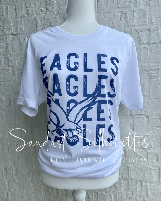 School Spirit Name and Mascot ADULT EAGLES short sleeve