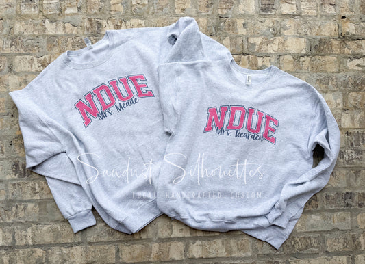 Varsity School Sweatshirt with Teacher Name or Department