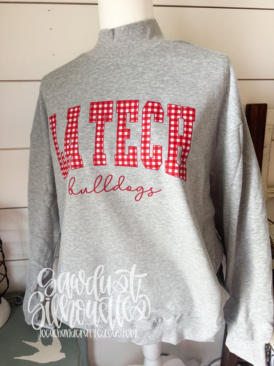 Solid Grey Mock Neck Sweatshirt- Sunday Stash