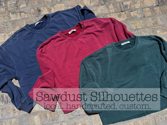 Cropped Acid Wash Sweatshirts