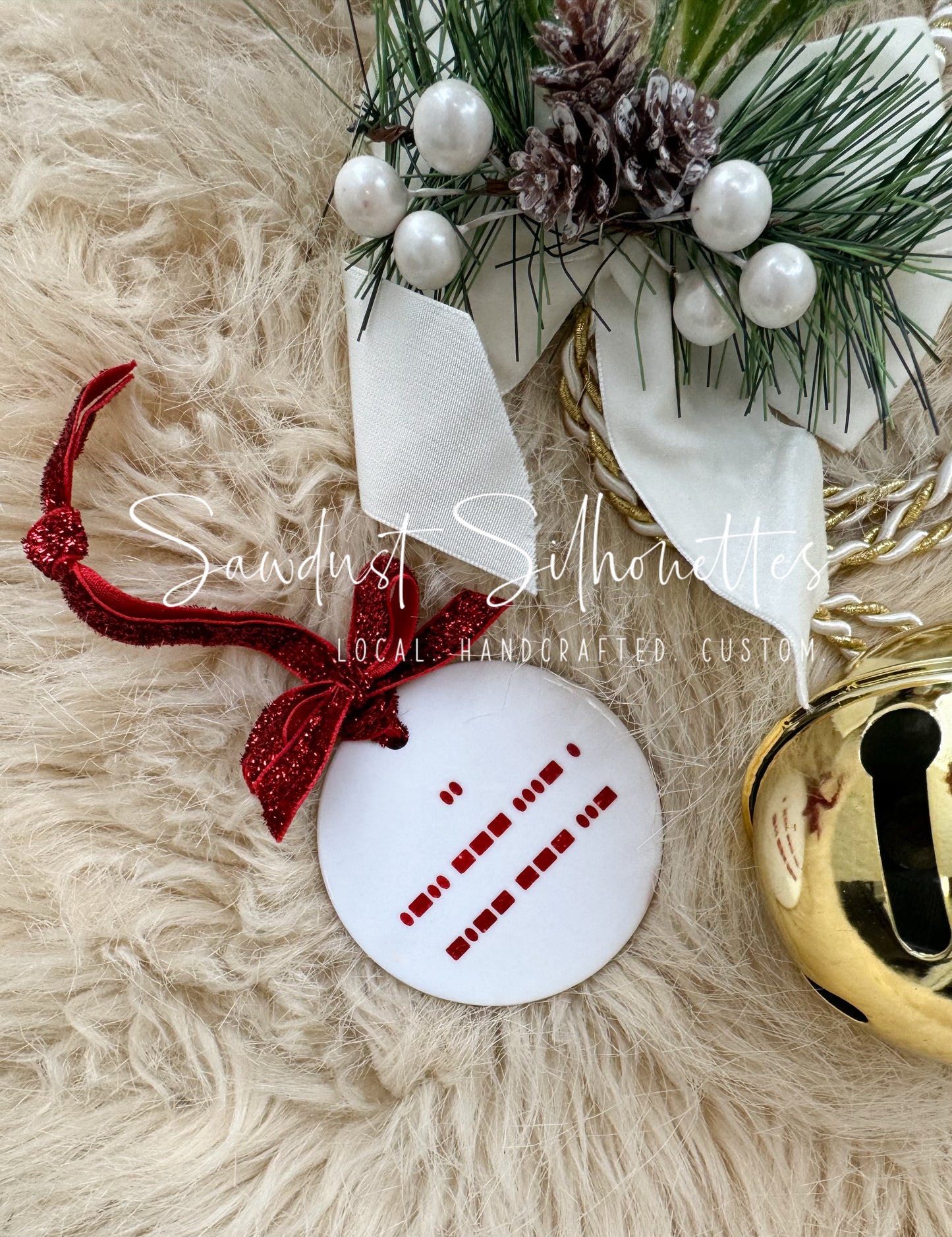 Secret Message Morse Code Christmas Ornament