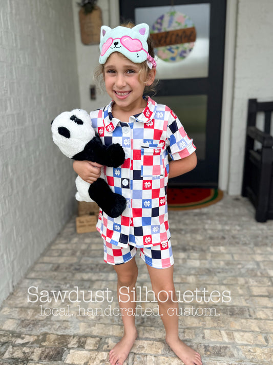 PREORDER North Desoto Checker Pajama Sets- YOUTH-  ROUND 2