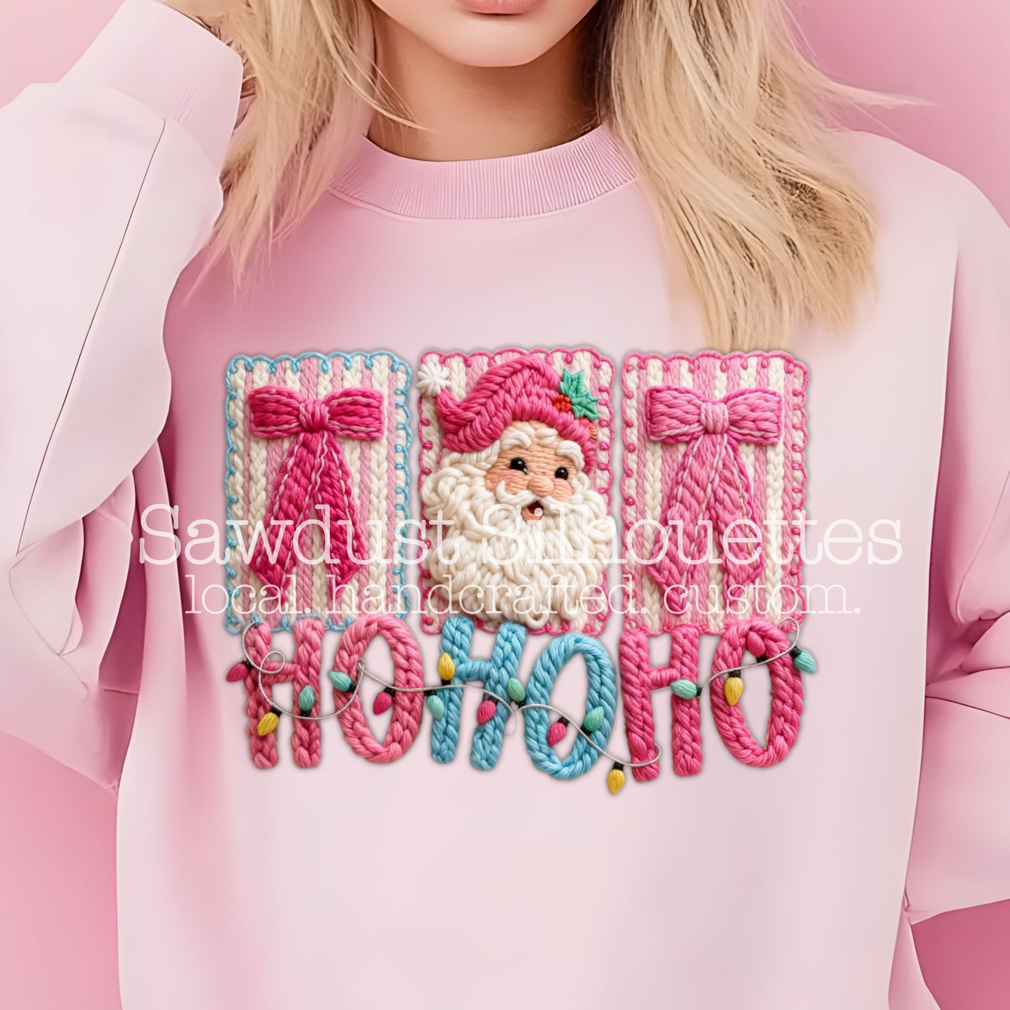 Pink Christmas Faux Latch & Hook Yarn