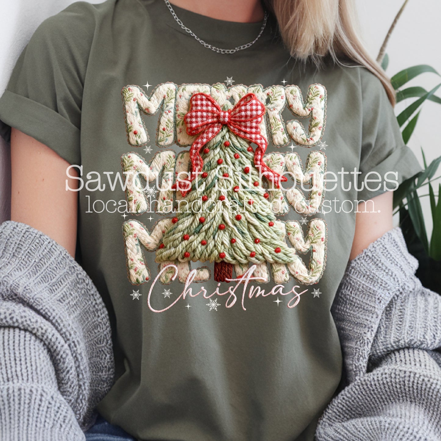 Merry Christmas Tree Faux Latch & Hook Yarn