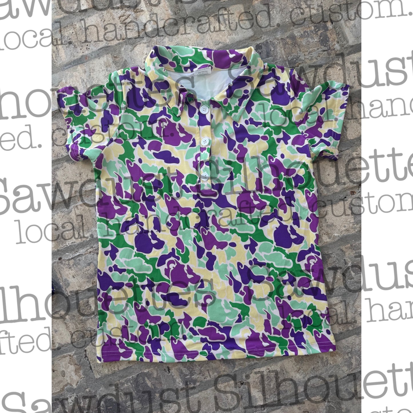 Youth Mardi Gras Camo- On Hand