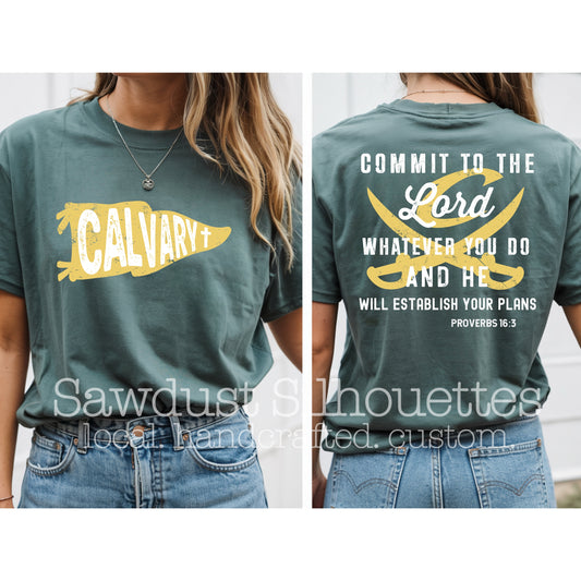Proverbs 16:3 Pennant- Calvary