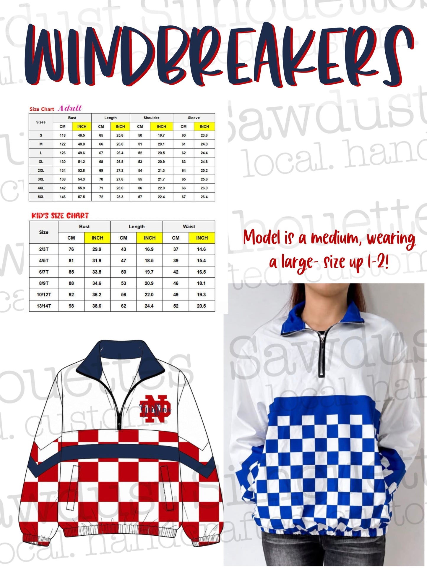 ND Checkered Windbreaker- ON HAND