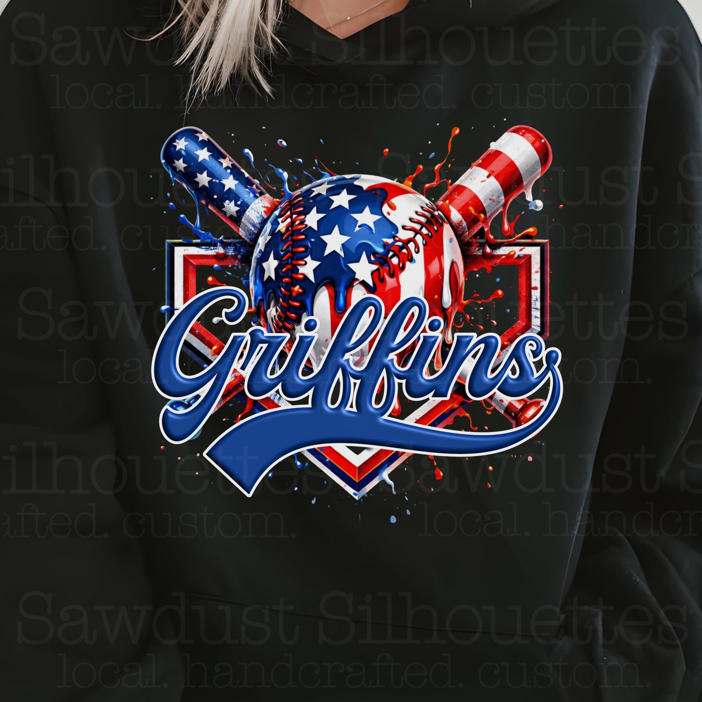 Griffins Patriotic Home Plate Hoodie