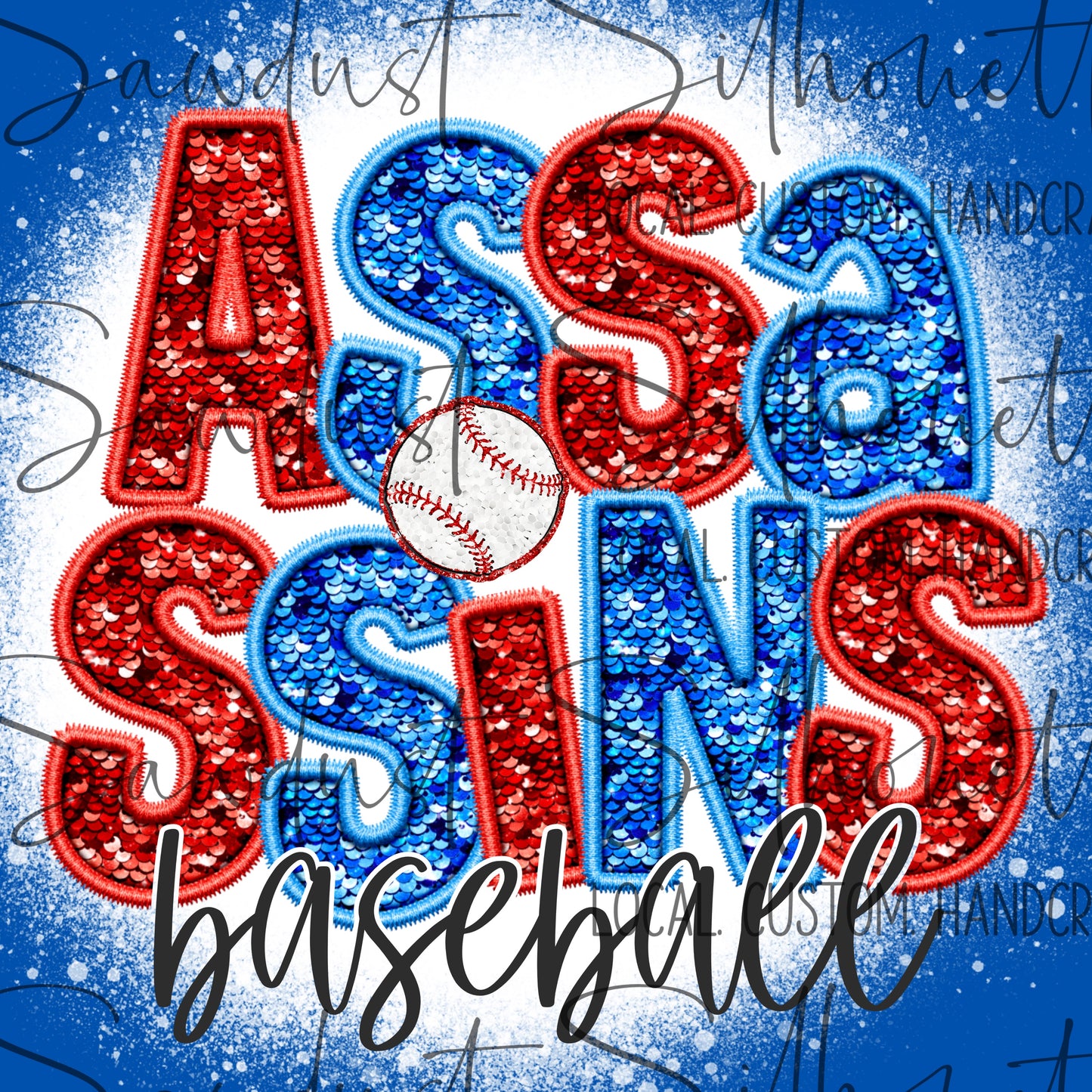 Assassins Baseball Faux Glitter Patches