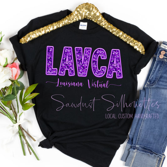 LAVCA Faux Sequin Patch Tee