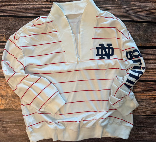 Red and White Striped Pullover Griffins
