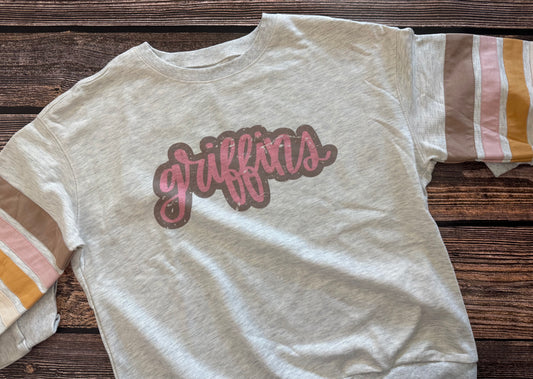 Ladies M Boho Striped Sleeve Griffins