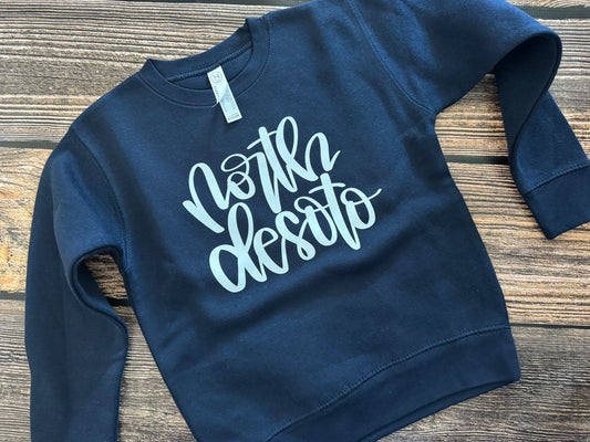 Navy Cursive North Desoto Crewneck 5/6