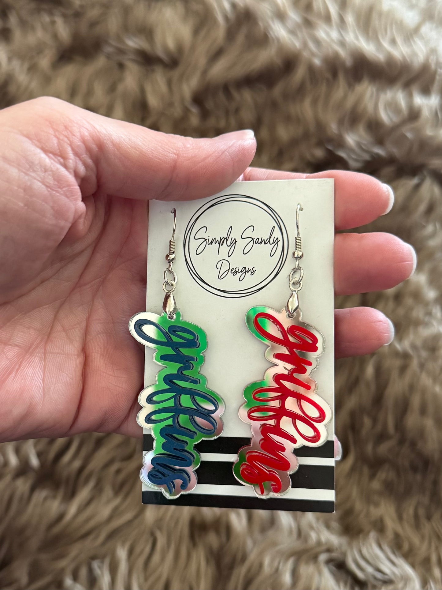 Mirror Griffins Dangle Earrings