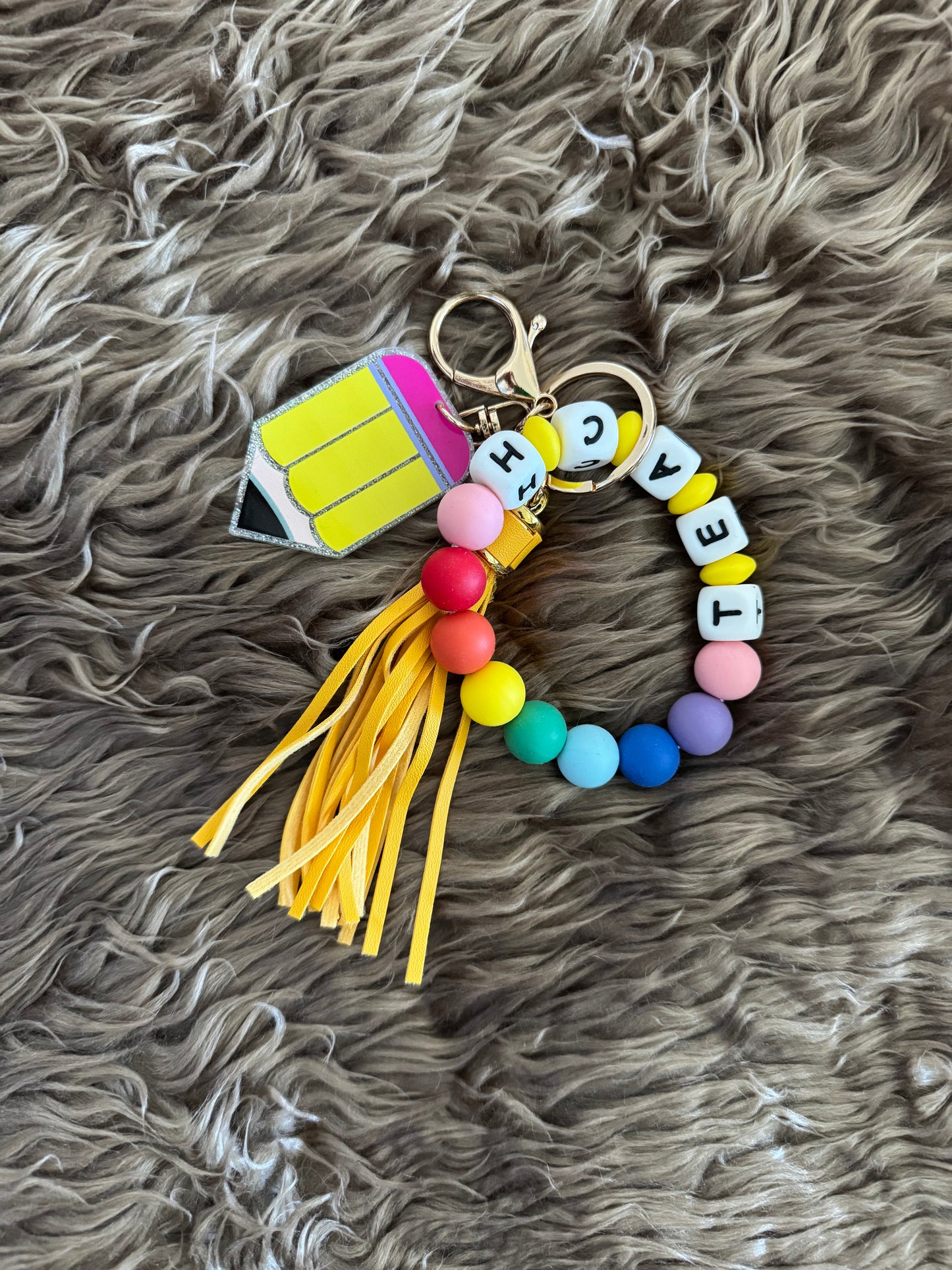 Teacher Wristlet Rainbow