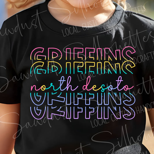 Split Rainbow ND/Griffins Tee or Sweatshirt