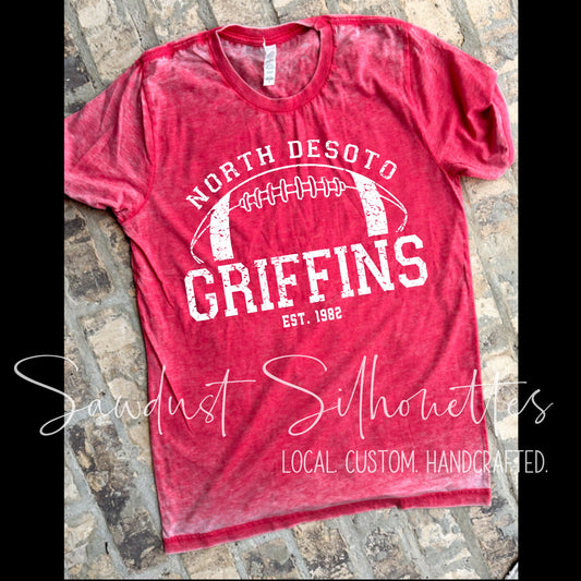 Vintage Acid Wash Griffins Football Tee