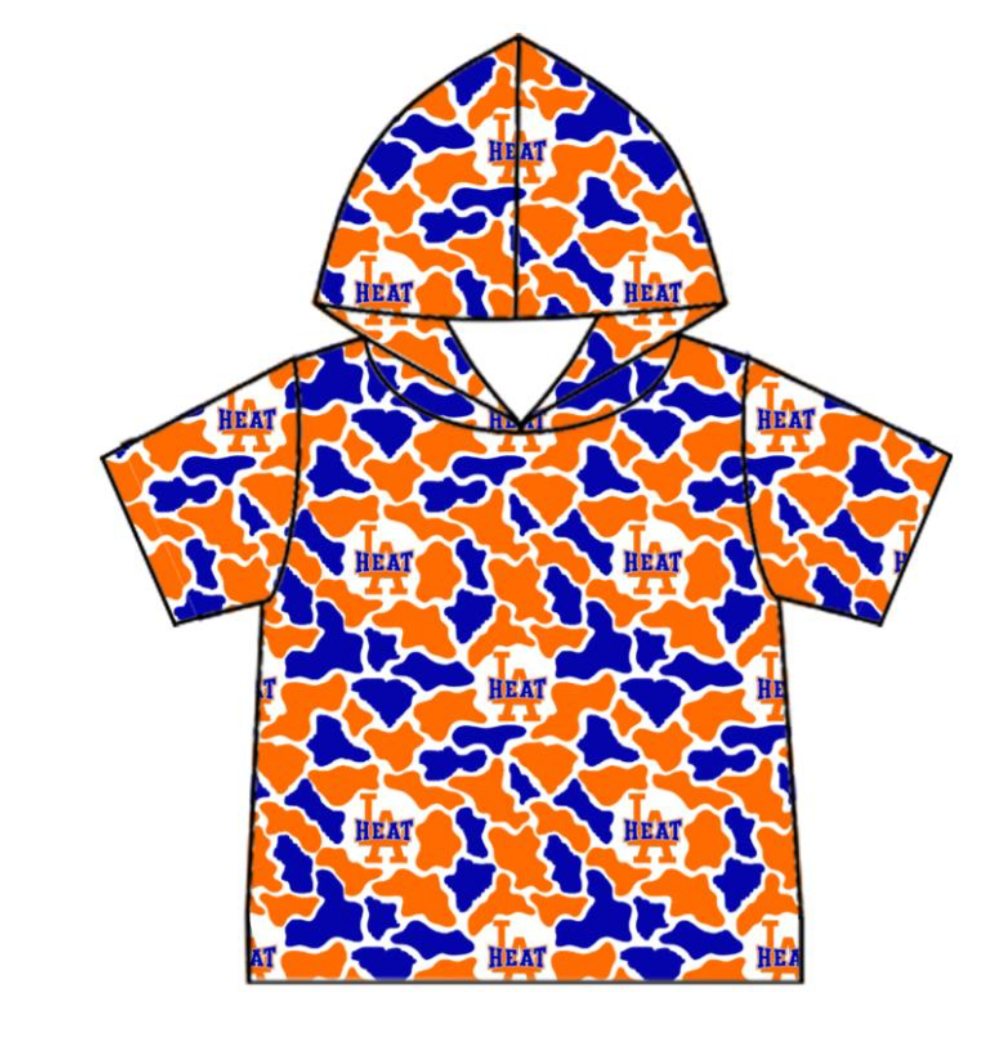 PREORDER-Heat- Camo Hooded Short Sleeve Performance Shirt