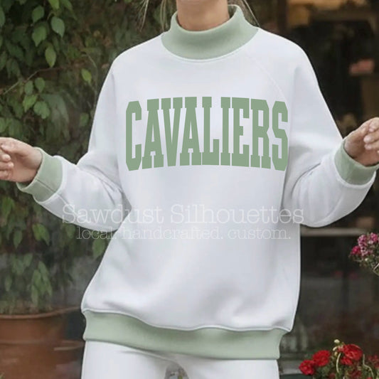 Mock Neck Color Contrast Pullover- Sage