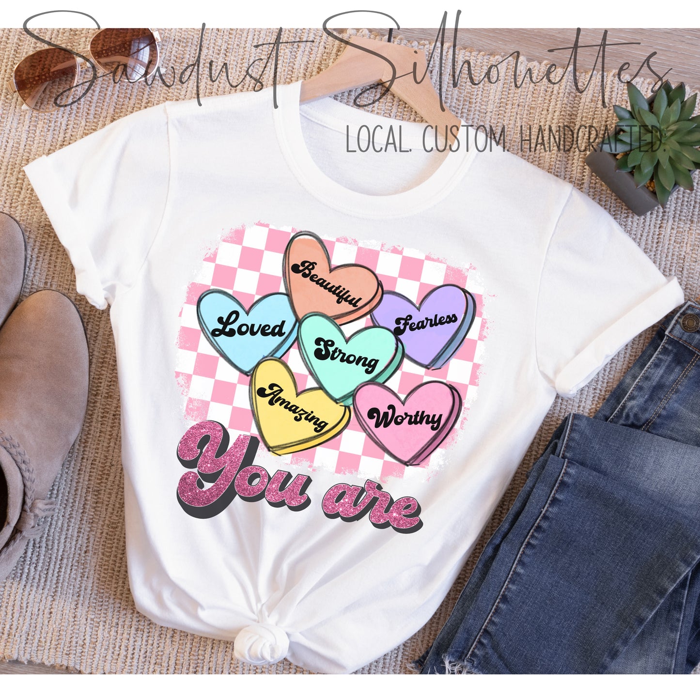 Words of Affirmation Convo Hearts Tee